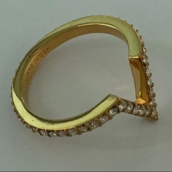 Henri Bendel Gold and White Chevron stackable three Rings - Picture 5 of 9